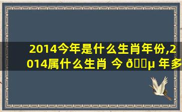 2014今年是什么生肖年份,2014属什么生肖 今 🐵 年多大了